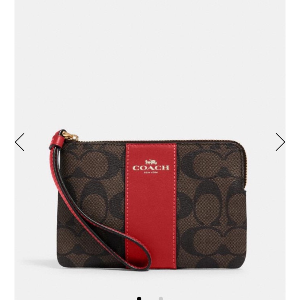 Coach ladies signature canvas Wristlet - Picture 2 of 7